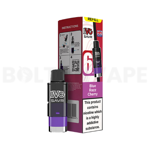 Blue razz cherry IVG SAVR Prefilled Pods & Refill Containers