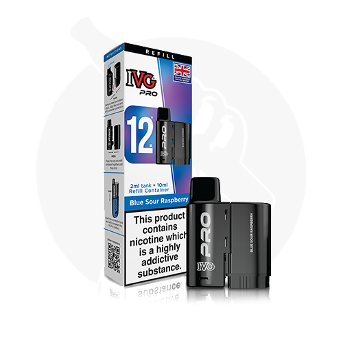 Blue Sour Raspberry IVG Pro 12 Prefilled Pods + Refill Containers
