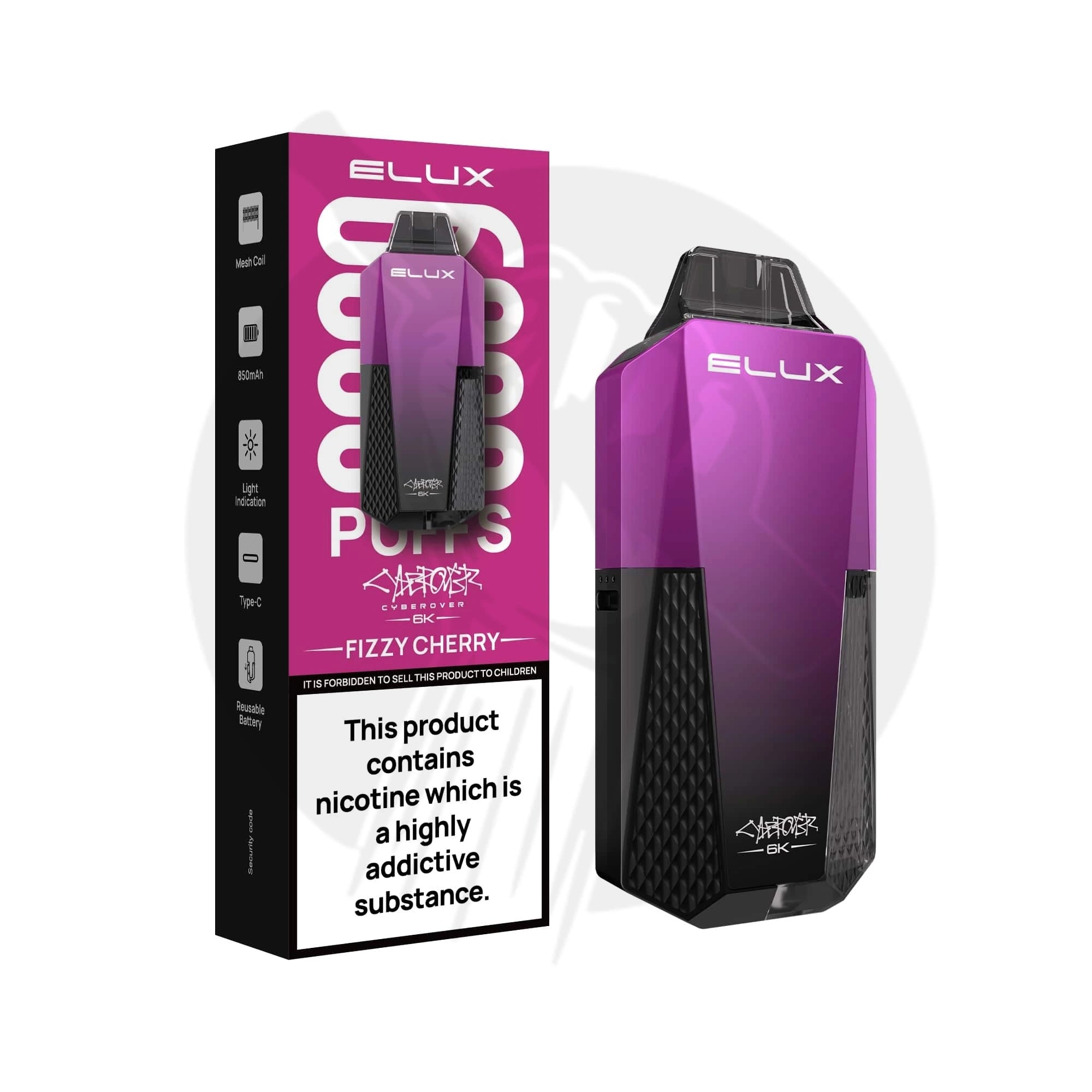 Fizzy Cherry Elux Cyberover 6K Vape Kit