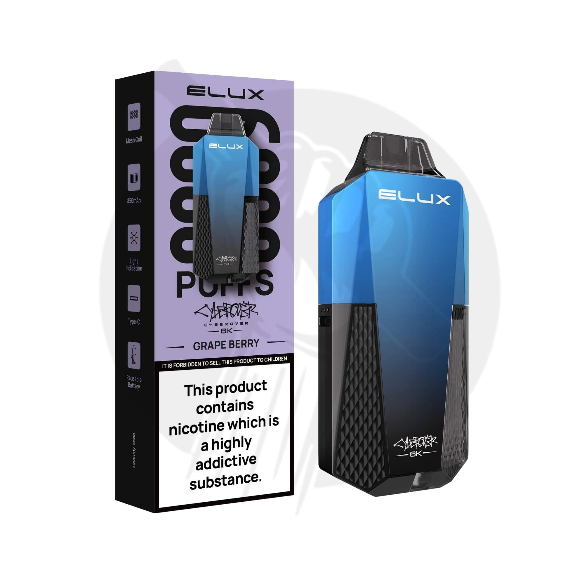 Grape Berry Elux Cyberover 6K Vape Kit