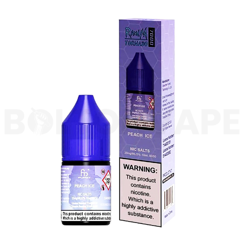 Peach Ice 10ml Nic Salt E-Liquid By R and M Tornado 7000