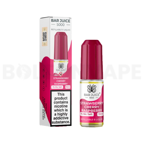 Strawberry Cherry Raspberry 10ml Nic Salt E-Liquid By Bar Juice 5000