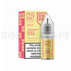 Strawberry Banana Rhubarb 10ml Nic Salt E-Liquid By Pod Salt Nexus
