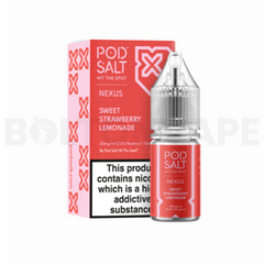 Sweet Strawberry Lemonade 10ml Nic Salt E-Liquid by Pod Salt Nexus