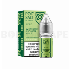 White Grape Cucumber Apple 10ml Nic Salt E-Liquid By Pod Salt Nexus