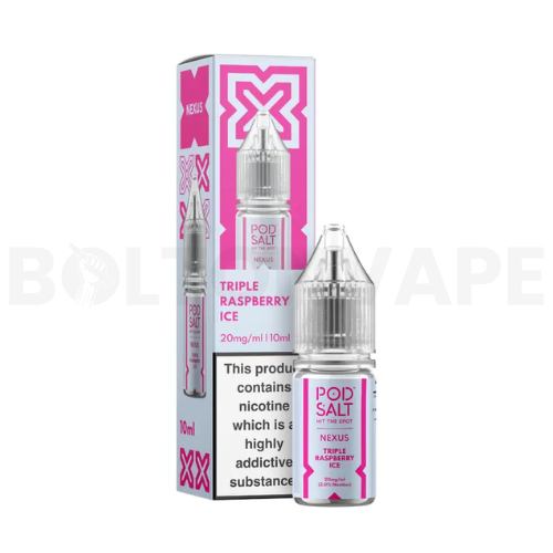 Triple Raspberry Ice 10ml Nic Salt E-liquid by Pod Salt Nexus