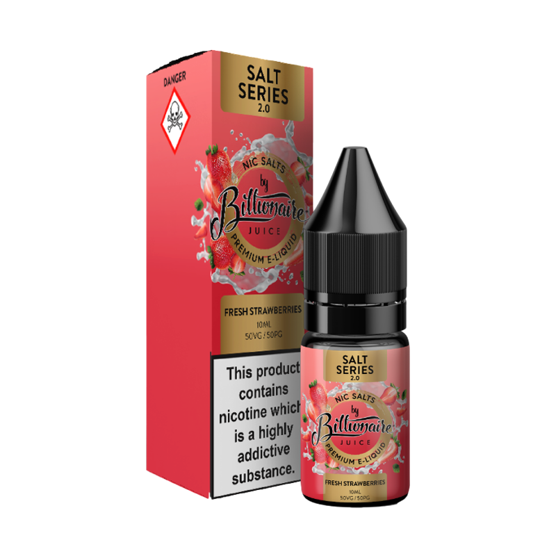 Fresh Strawberries 10ml Nic Salt E-Liquid by Billionaire Juice