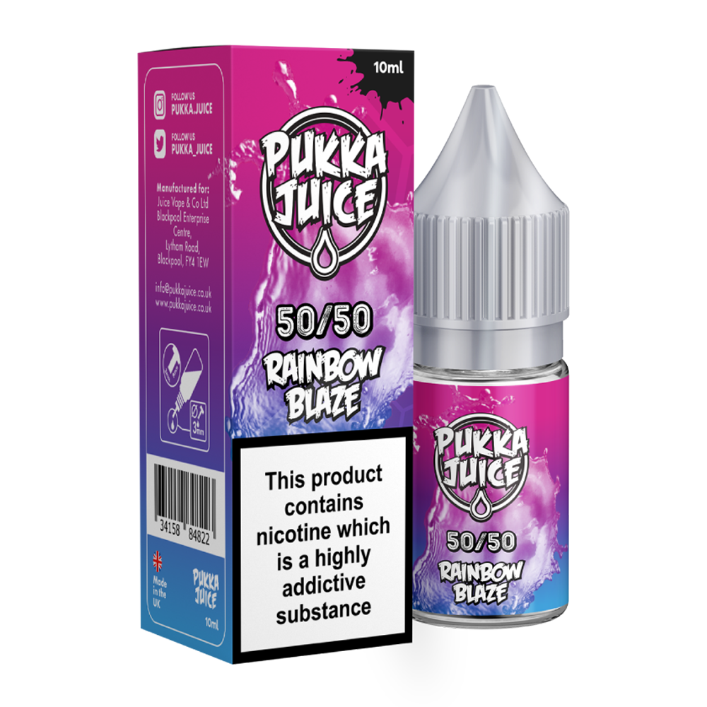 Rainbow Blaze 10ml 50/50 E-Liquid By Pukka Juice