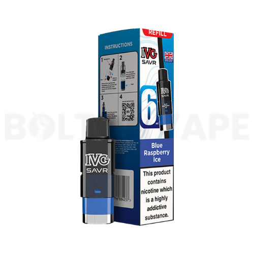 Blue raspberry Ice IVG SAVR Prefilled Pods & Refill Containers