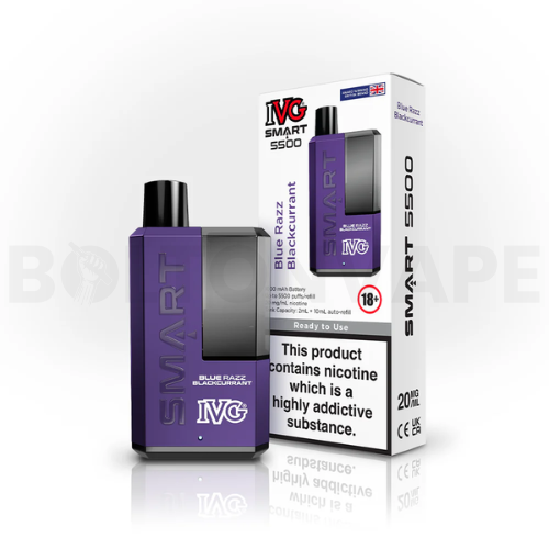 Blue Razz Blackcurrant IVG Smart 5500 Disposable Vape Kit