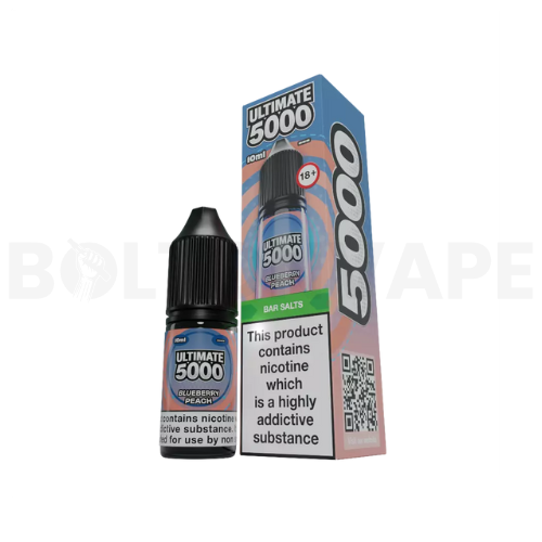 Blueberry Peach 10ml Nic Salt E-Liquid By Ultimate Bar 5000