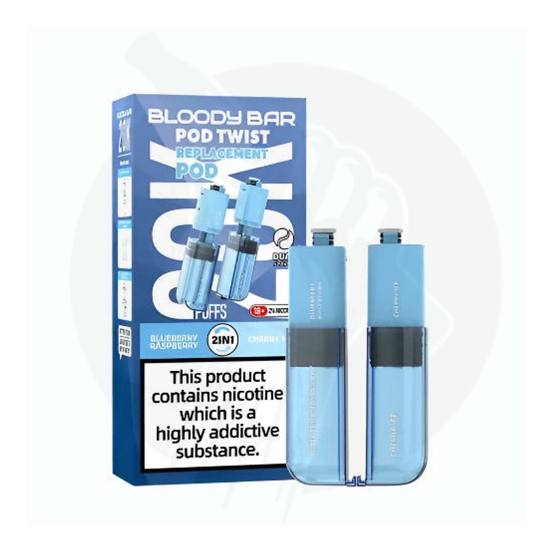 Bloody Bar Ultra Twist 20K Prefilled Pods Blueberry Raspberry & Cherry Ice