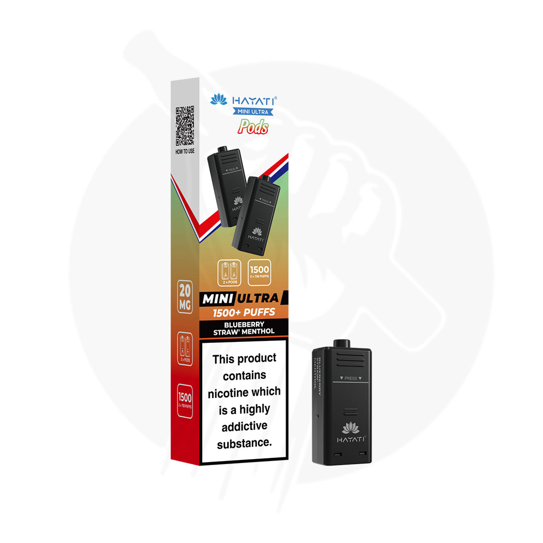 Blueberry Straw’ Menthol Hayati Mini Ultra 1500 Refill Pods