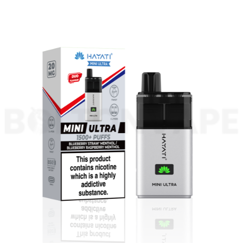 Blueberry Straw’ Menthol / Blueberry Raspberry Menthol Hayati Mini Ultra Disposable Vape Kit