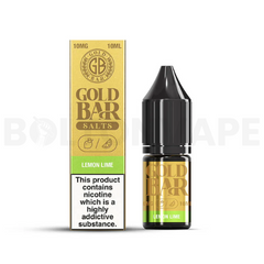 Lemon Lime 10ml Nic Salt E-Liquid By Gold Bar Salts