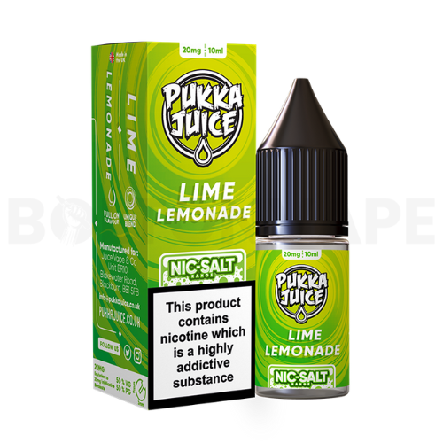 Lime Lemonade  10ml Nic Salt E Liquid By Pukka Juice