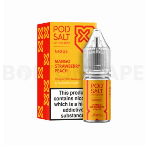 Mango Strawberry Peach 10ml Nic Salt E-Liquid By Pod Salt Nexus