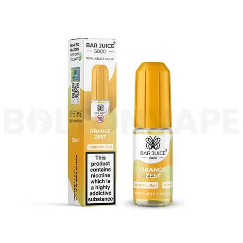 Orange Zest 10ml Nic Salt E-Liquid By Bar Juice 5000