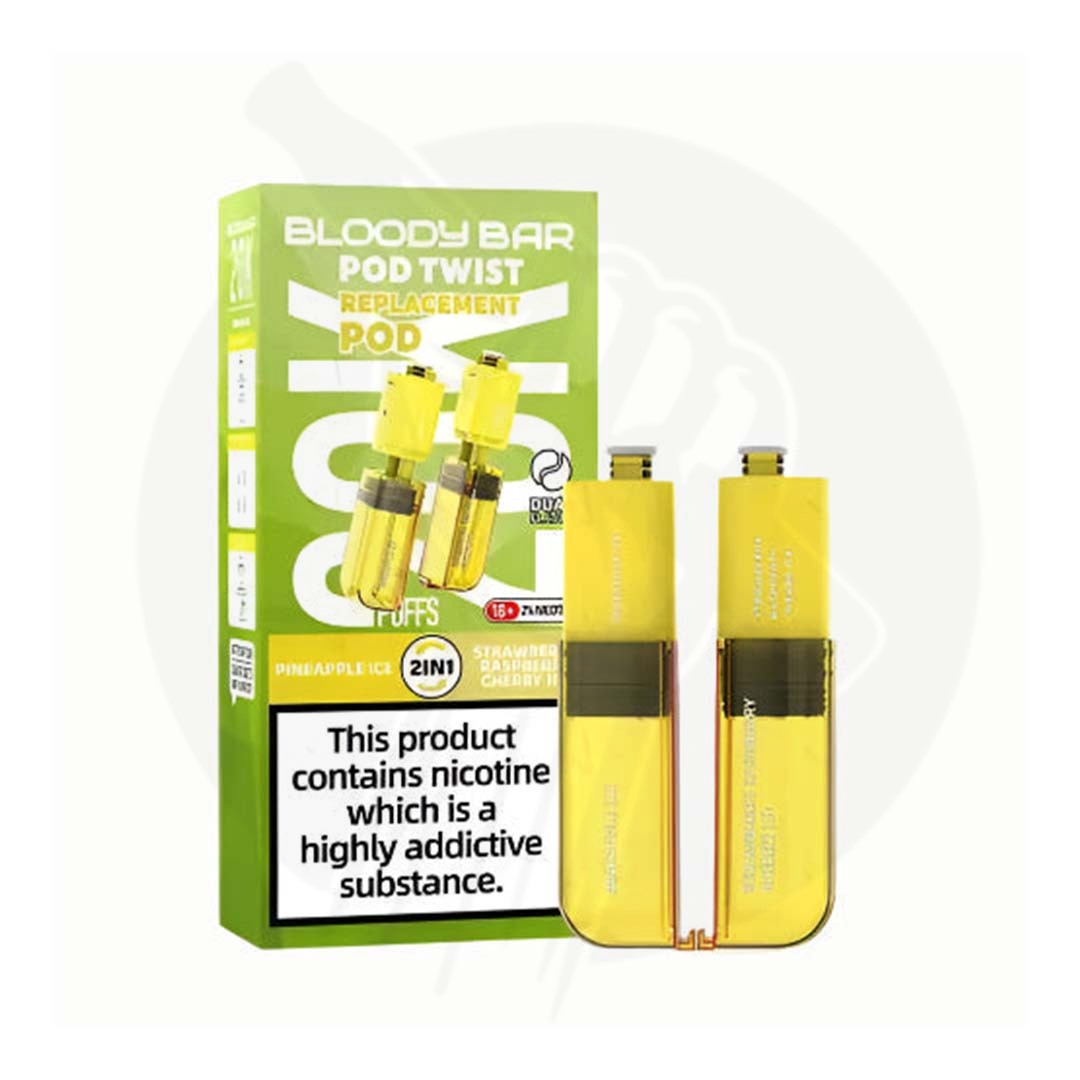 Pineapple Ice & Strawberry Raspberry Cherry Ice Bloody Bar Ultra Twist 20K Refill Pack