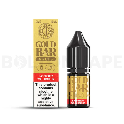 Raspberry Watermelon 10ml Nic Salt E-Liquid By Gold Bar Salts