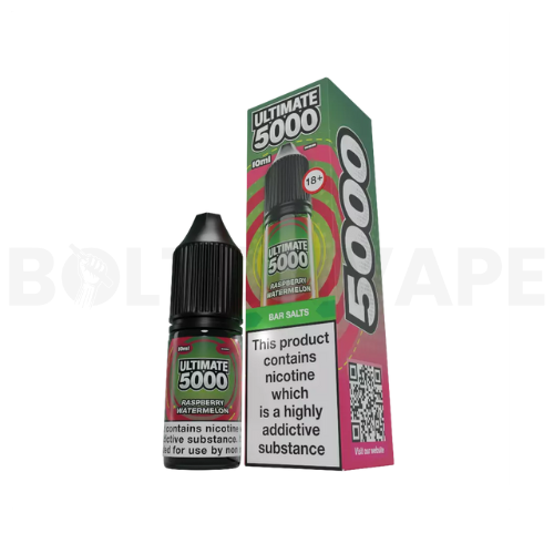 Raspberry Watermelon 10ml Nic Salt E-Liquid By Ultimate Bar 5000