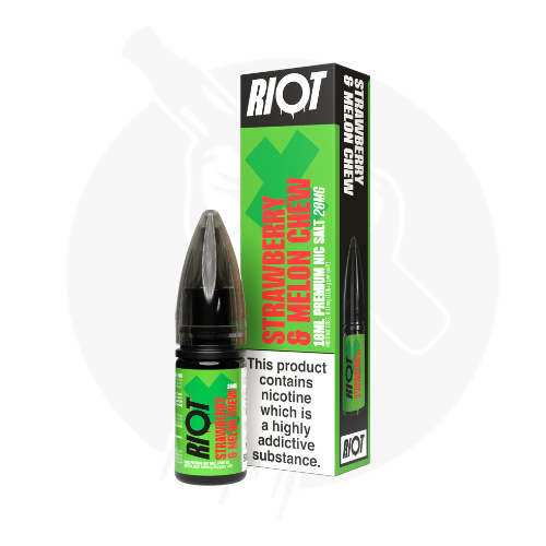 Strawberry & Melon Chew 10ml Nic Salt E-liquid By Riot X