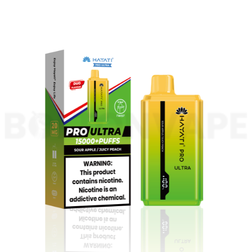 Hayati Pro Ultra 15000 Sour Apple / Juicy Peach Disposable Vape