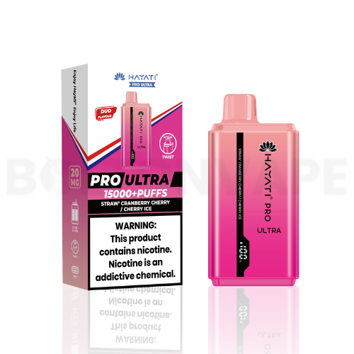 Hayati Pro Ultra 15000 Straw' Cranberry Cherry / Cherry Ice Disposable Vape