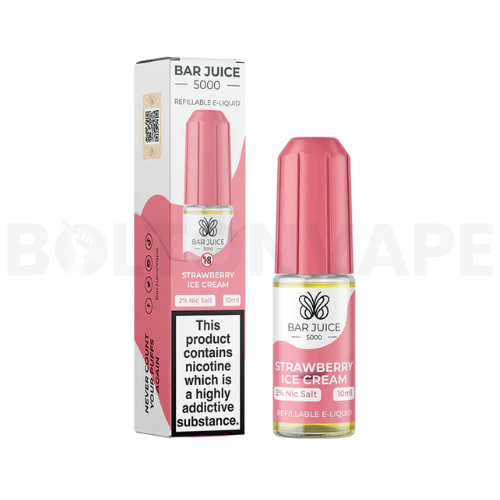 Strawberry Ice Cream 10ml Nic Salt E-Liquid by Bar Juice 5000