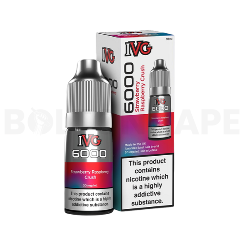 Strawberry Raspberry Crush 10ml Nic Salt E-Liquid By IVG 6000