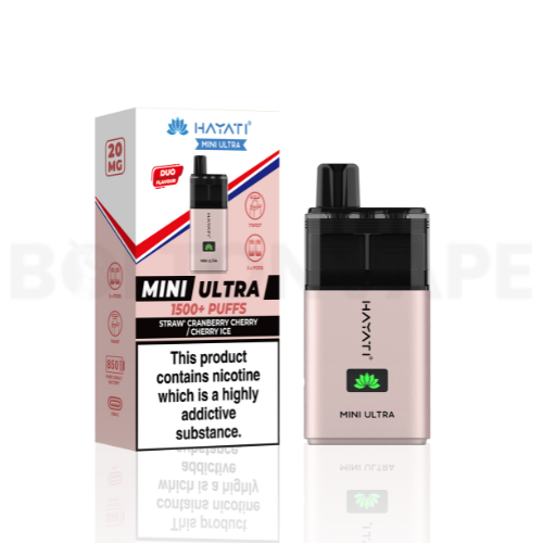 Straw’ Cranberry Cherry / Cherry Ice Hayati Mini Ultra Disposable Vape Kit