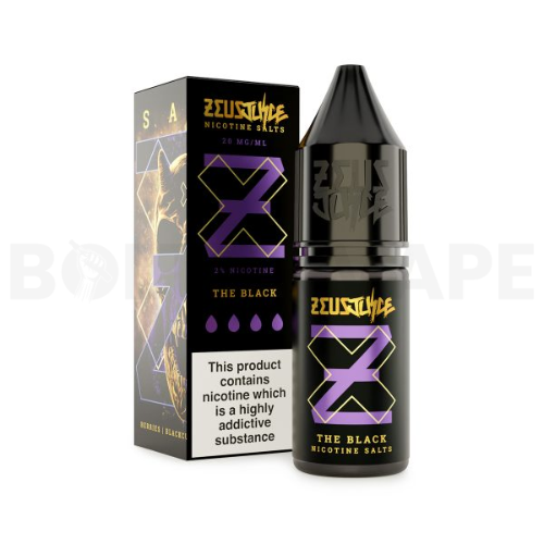 The Black 10ml Nic Salt E-Liquid by Zeus Juice