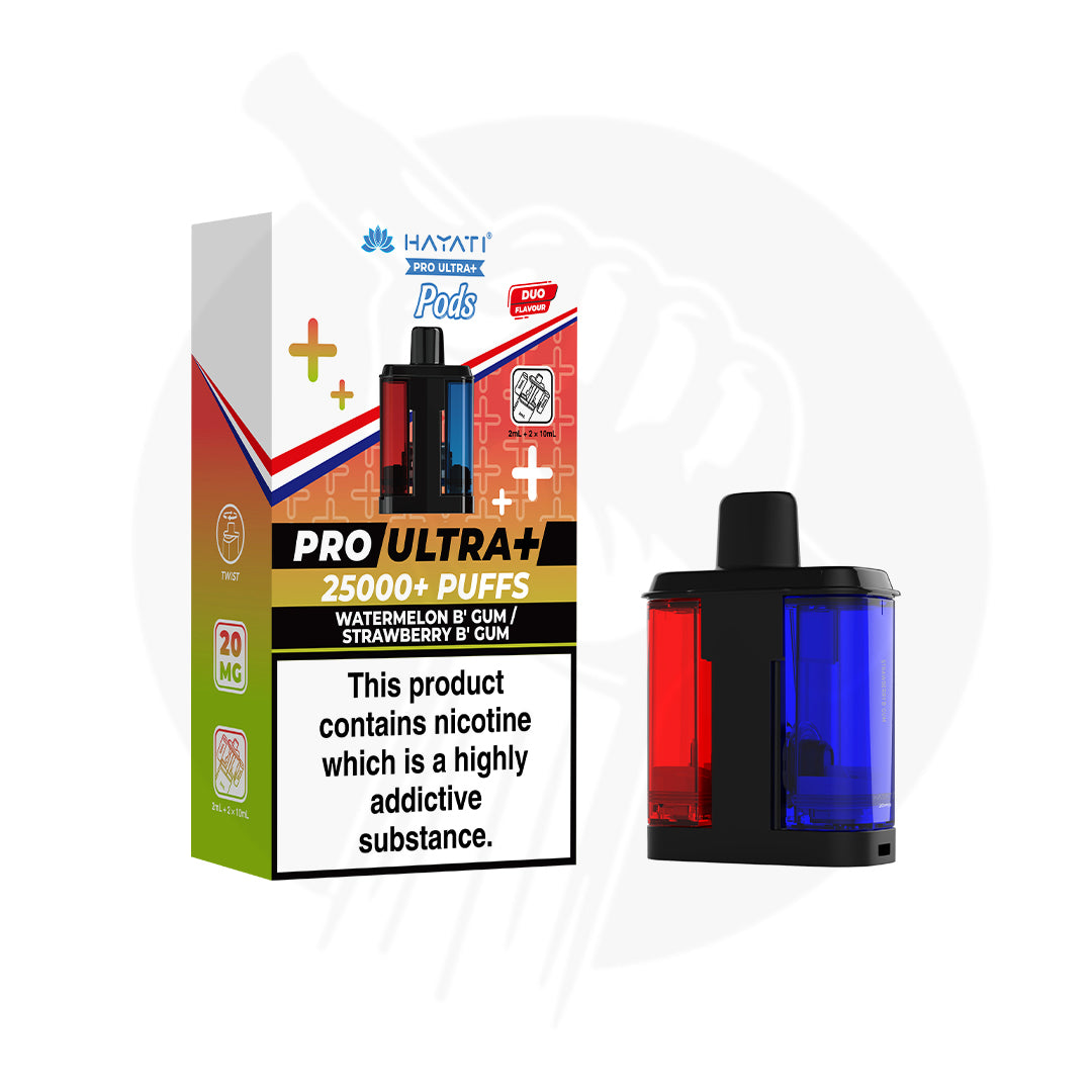 Watermelon B'Gum & Strawberry B'Gum Hayati Pro Ultra Plus 25000 Refill Pods