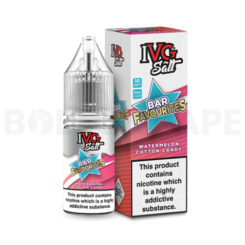 Watermelon Cotton Candy 10ml Nic Salt E-Liquid by IVG Bar Favourites