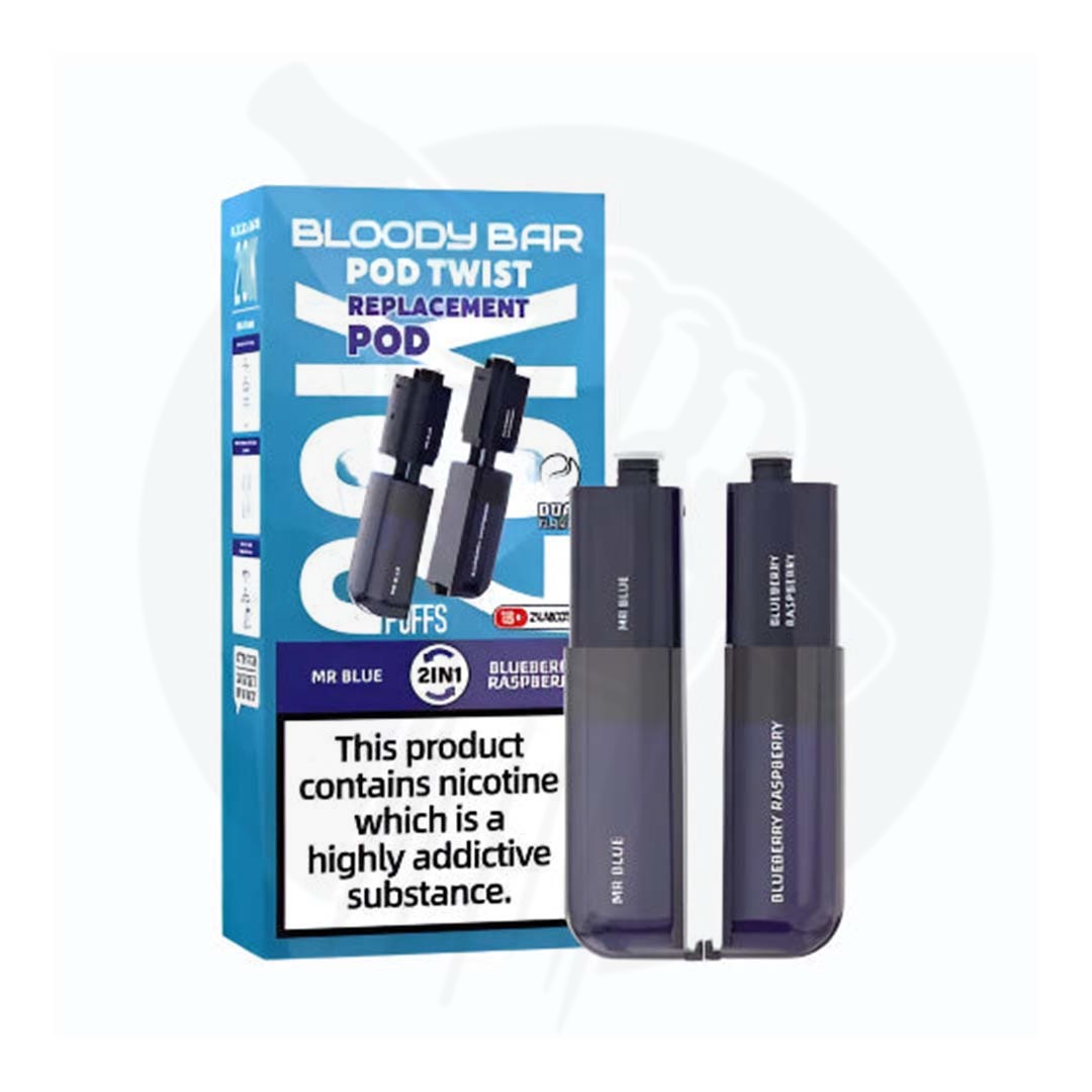 Bloody Bar Ultra Twist 20K Prefilled Pods Mr Blue & Blueberry Raspberry