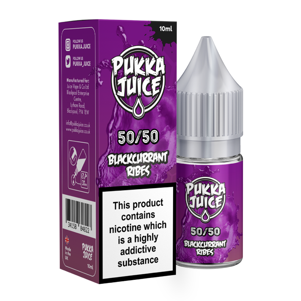 Blackcurrant Ribes 10ml 50/50 E-Liquid By Pukka Juice