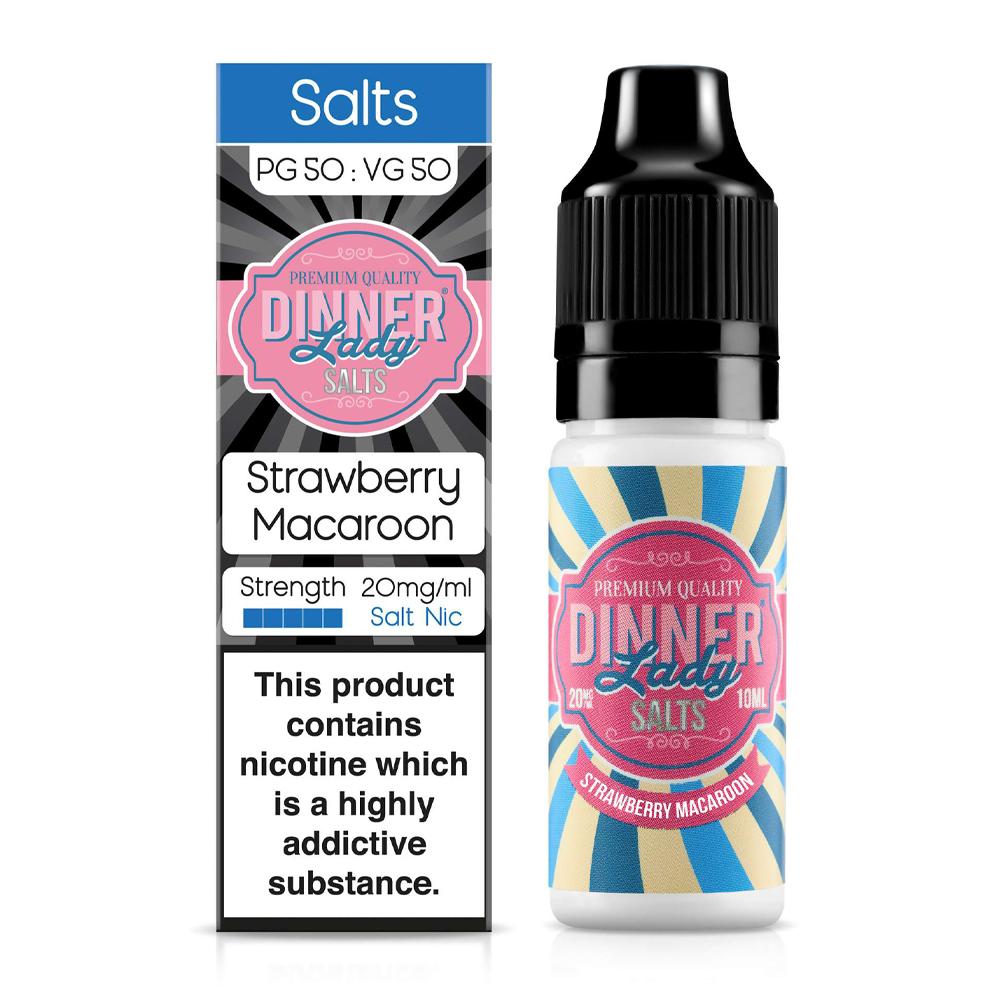 Strawberry Macaroon 10ml Nic Salt E-Liquid By Dinner Lady