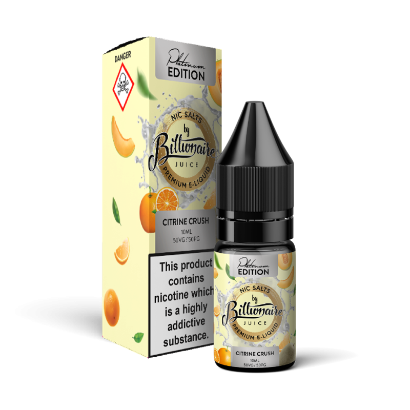 Citrine Crush 10ml Nic Salt E-Liquid by Billionaire Juice Platinum Edition