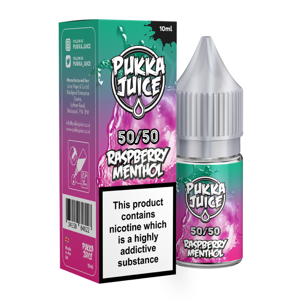 Raspberry Menthol 10ml 50/50 E-Liquid By Pukka Juice