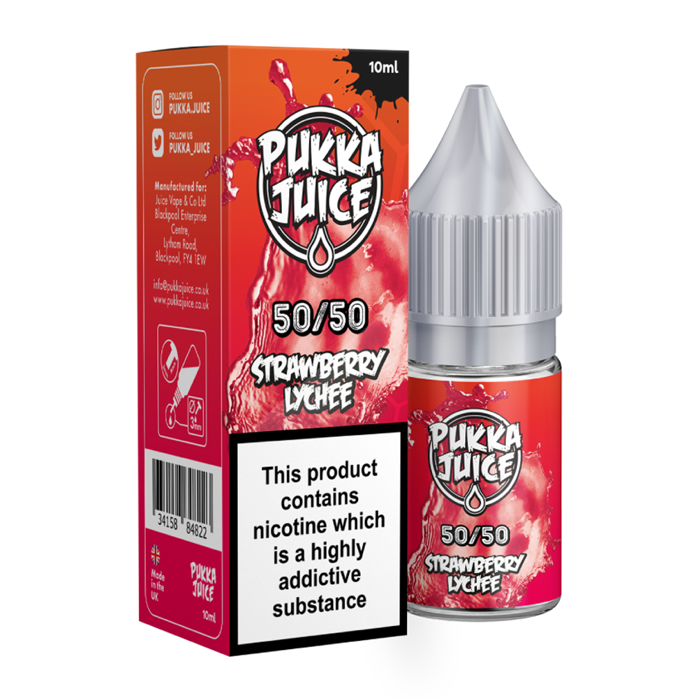 Strawberry Lychee 10ml 50/50 E-Liquid By Pukka Juice