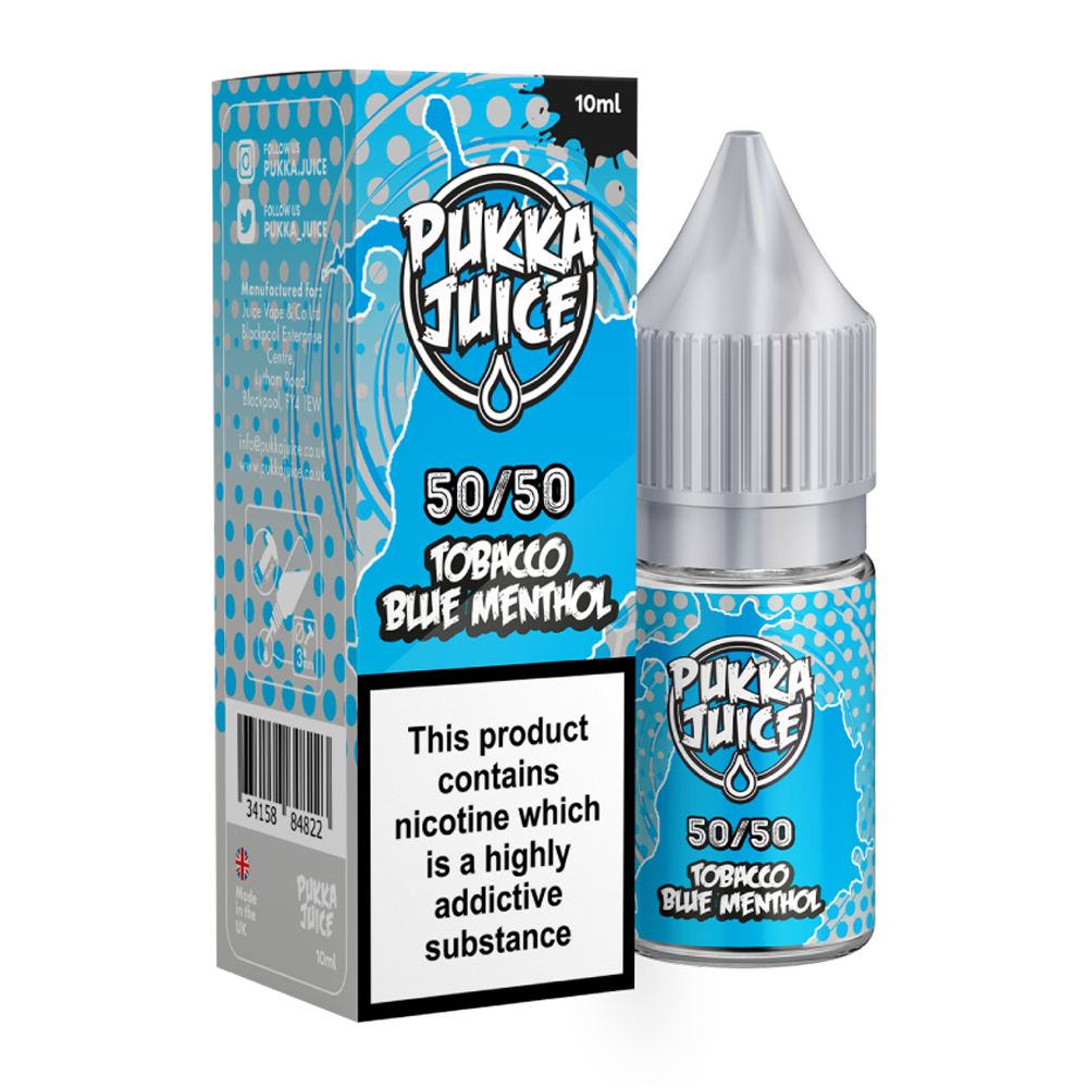 Tobacco Blue Menthol  10ml 50/50 E-Liquid By Pukka Juice